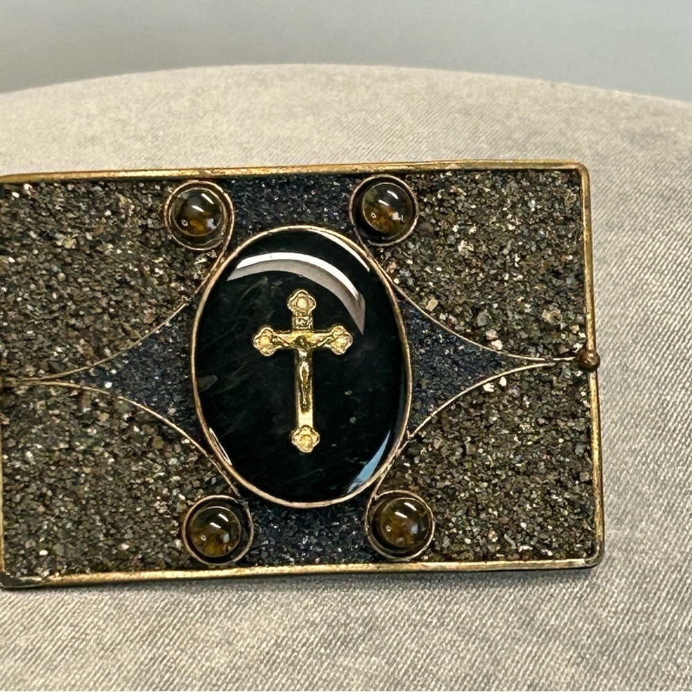 VSA Mosaic Milagros Cross Religious Belt Buckle Virgins Saints & Angels